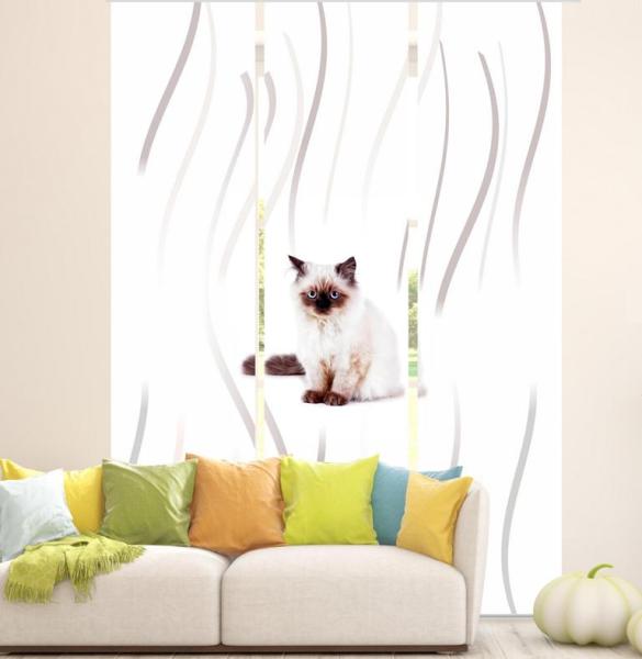 Majesti Katzenbaby Flächenvorhang - 3teiliges Set Flächenvorhang 3er Set, Schiebegardine, Schiebegardinen, blickdicht, Flächenvorhang blickdicht, Schiebevorhang,